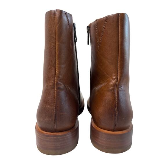 Frye Boot Veronica Ankle 6" Shaft Women's 8B Brown Leather Inside Zip Round Toe - Picture 6 of 11